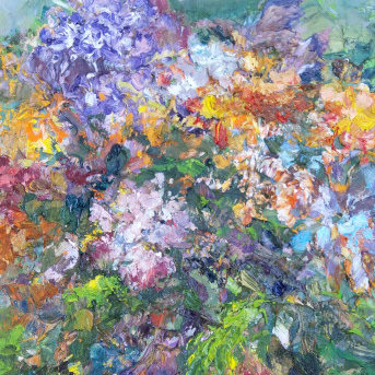 Autumn Flowers, oil on canvas, 21x30, 2018