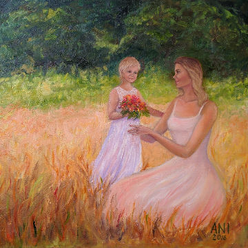 Kate and Hannah (in private collection), oil on canvas, 70x50, 2016