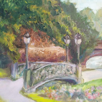 Love Lock Bridge (in private collection), oil on canvas, 30x21, 2018