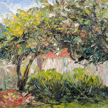 Две яблони (в частной коллекции), oil on canvas, 40x30, 2016