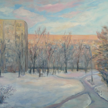 Winter morning in Imanta, oil on canvas, 50x40, 2018